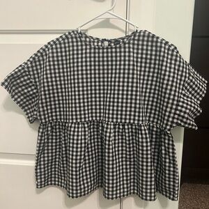 Black and White Gingham Blouse